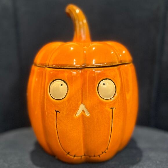 YANKEE CANDLE Boney Bunch Pumpkin Candy Dish Jar Candle Holder PWP 2018 Retired - Picture 1 of 7